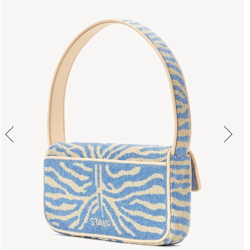 EUC Blue and White Zebra Staud Tommy Bag - Picture 2 of 3